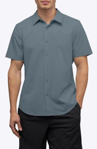 Cuts Crossover Performance Short Sleeve Button-up Shirt In Green