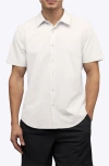 Cuts Crossover Performance Short Sleeve Button-up Shirt In White