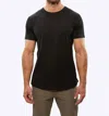 Cuts Curve-hem Short Sleeve Tee In Black In Black