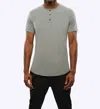 Cuts Henley Short Sleeve Tee In Stratus In Gray