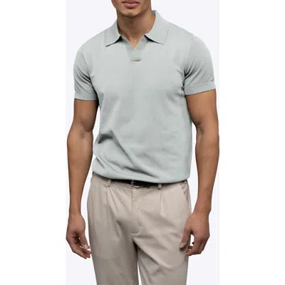Cuts Istanbul Johnny Collar Cotton Bend Polo In Blue
