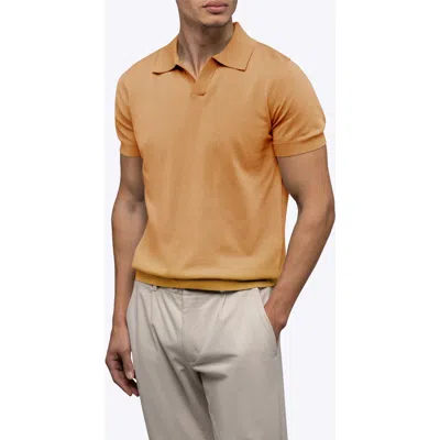 Cuts Istanbul Johnny Collar Cotton Bend Polo In Brown