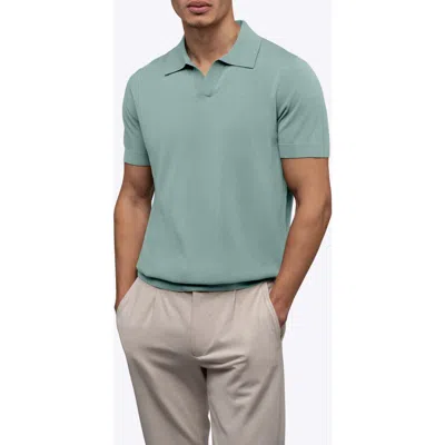 Cuts Istanbul Johnny Collar Cotton Bend Polo In Green