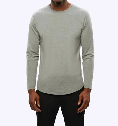 Cuts Long Sleeve Curve-hem Tee In Heather Grey In Gray