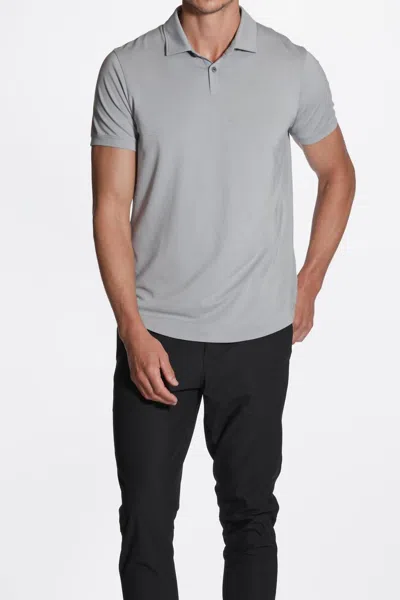 Cuts Pima Cotton Curve Hem Polo Shirt In Grey