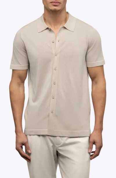 Cuts Riviera Cotton Blend Knit Camp Shirt In Brown
