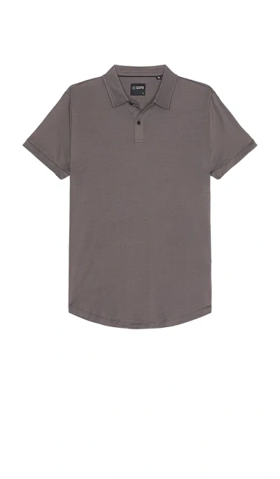 Cuts Short Sleeve Polo In Charcoal