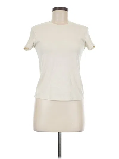 Pre-owned Cuts Short Sleeve Top Ivory Crew Neck Tops