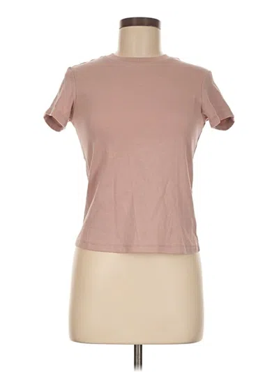 Pre-owned Cuts Short Sleeve Top Tan Crew Neck Tops