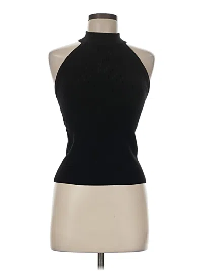 Pre-owned Cuts Sleeveless Top Black Halter Neckline Tops