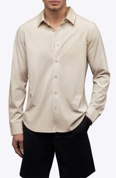 Cuts Soho Long Sleeve Button Up Shirt In Neutral