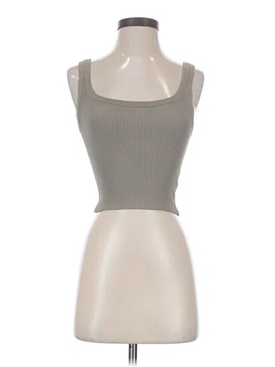 Pre-owned Cuts Tank Top Gray Strapless Neckline Tops