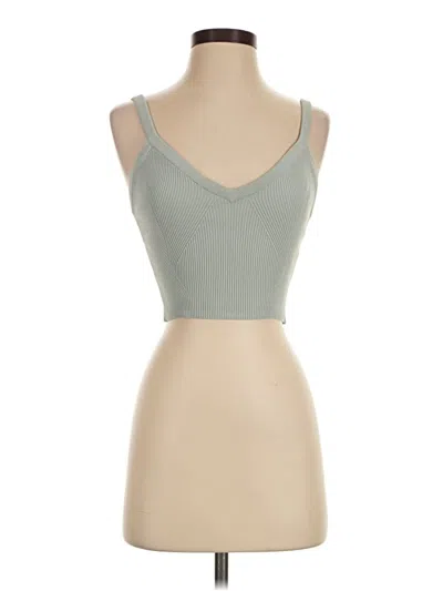 Pre-owned Cuts Tank Top Green Strapless Neckline Tops