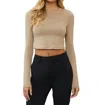 CUTS TOMBOY LONG SLEEVE CROPPED TOP IN DOVE