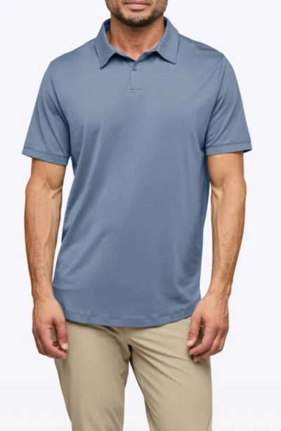 Cuts Trim Fit Cotton Blend Polo In Blue