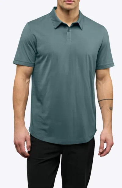 Cuts Trim Fit Cotton Blend Polo In Blue