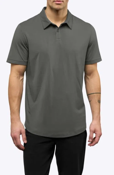 Cuts Trim Fit Cotton Blend Polo In Gray