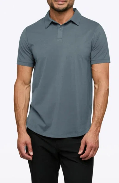 Cuts Trim Fit Cotton Blend Polo In Gray
