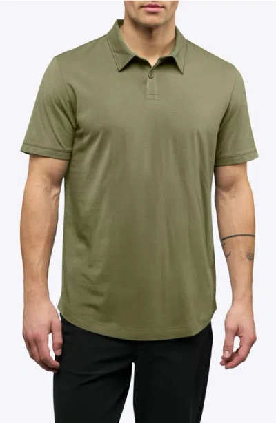 Cuts Trim Fit Cotton Blend Polo In Green