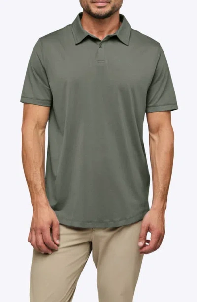 Cuts Trim Fit Cotton Blend Polo In Green
