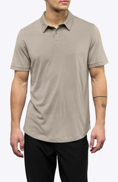Cuts Trim Fit Cotton Blend Polo In Neutral