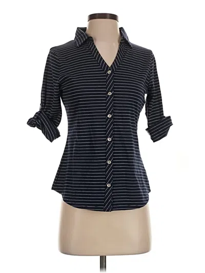 Pre-owned Cutter & Buck 3/4 Sleeve Button Down Shirt In Black