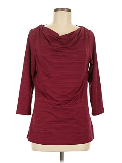 Pre-owned Cutter & Buck 3/4 Sleeve Top Burgundy Cowl Neck Tops