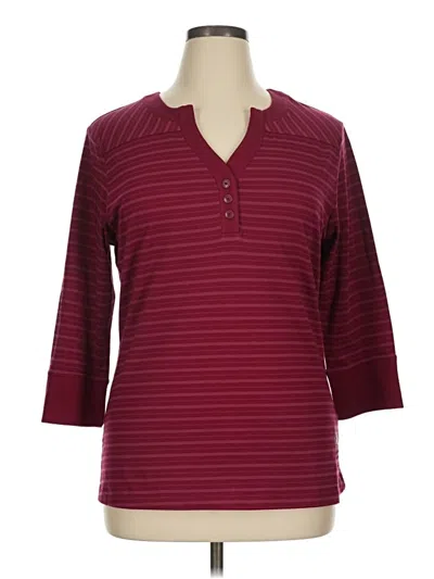 Pre-owned Cutter & Buck 3/4 Sleeve T-shirt In Burgundy