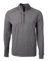 Cutter & Buck Adapt Eco Knit Heather Mens Quarter Zip Pullover In Gray