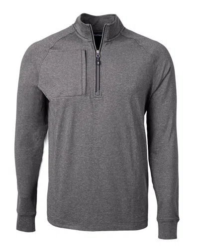 Cutter & Buck Adapt Eco Knit Heather Mens Quarter Zip Pullover In Gray