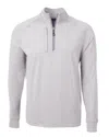 Cutter & Buck Adapt Eco Knit Heather Mens Quarter Zip Pullover In Polished Heather