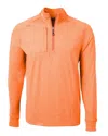Cutter & Buck Adapt Eco Knit Heather Mens Quarter Zip Pullover In Orange