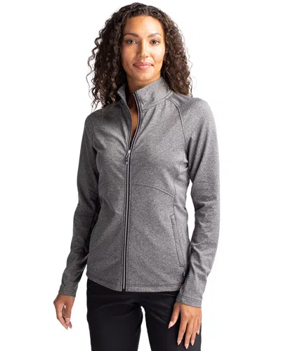Cutter & Buck Adapt Eco Knit Heather Recycled Womens Full Zip In Gray