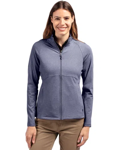 Cutter & Buck Adapt Eco Knit Heather Recycled Womens Full Zip In Blue