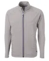 Cutter & Buck Adapt Eco Knit Hybrid Recycled Mens Full Zip Jacket In Gray