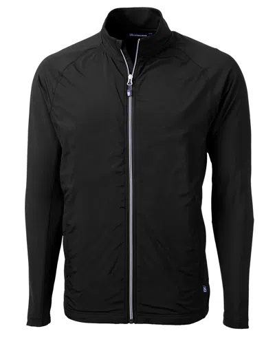 Cutter & Buck Adapt Eco Knit Hybrid Recycled Mens Full Zip Jacket In Black