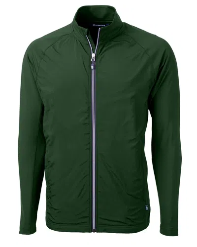 Cutter & Buck Adapt Eco Knit Hybrid Recycled Mens Full Zip Jacket In Green