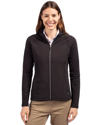 Cutter & Buck Adapt Eco Knit Hybrid Recycled Womens Full Zip Jacket In Brown