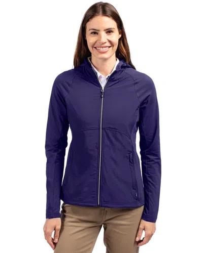 Cutter & Buck Adapt Eco Knit Hybrid Recycled Womens Full Zip Jacket In Black