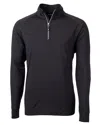 Cutter & Buck Adapt Eco Knit Stretch Recycled Mens Big And Tall Quarter Zip Pullover Jacket In Black