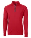 Cutter & Buck Adapt Eco Knit Stretch Recycled Mens Big And Tall Quarter Zip Pullover Jacket In Red
