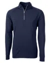 Cutter & Buck Adapt Eco Knit Stretch Recycled Mens Big And Tall Quarter Zip Pullover Jacket In Blue