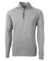 Cutter & Buck Adapt Eco Knit Stretch Recycled Mens Big And Tall Quarter Zip Pullover Jacket In Gray