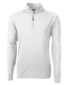 Cutter & Buck Adapt Eco Knit Stretch Recycled Mens Quarter Zip Pullover In White