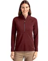 Cutter & Buck Adapt Eco Knit Stretch Recycled Womens Half Zip Pullover Jacket
