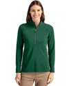 CUTTER & BUCK ADAPT ECO KNIT STRETCH RECYCLED WOMENS HALF ZIP PULLOVER JACKET