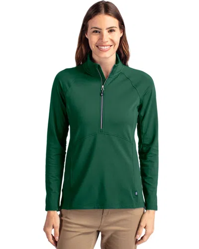 Cutter & Buck Adapt Eco Knit Stretch Recycled Womens Half Zip Pullover Jacket