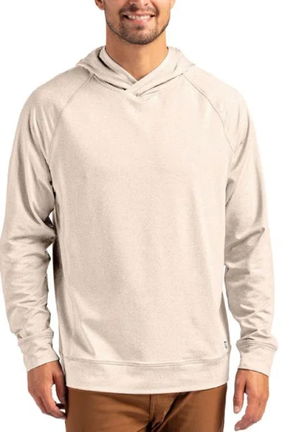 Cutter & Buck Adapt Heather Hooded Pullover In Neutral