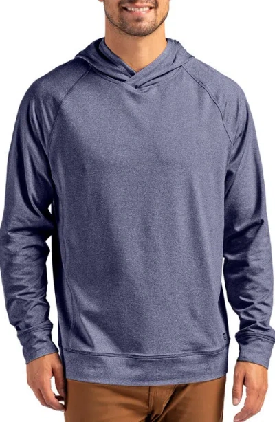 Cutter & Buck Adapt Heather Hooded Pullover In Navy Blue Heather