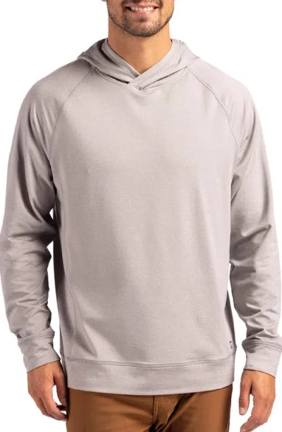 Cutter & Buck Adapt Heather Hooded Pullover In Polished Heather